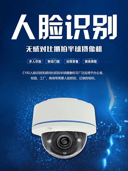 吊装式人脸识别半球比对摄像头